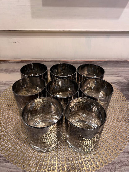 Vintage Mid-Century Atomic Starburst Glass Set With Holder