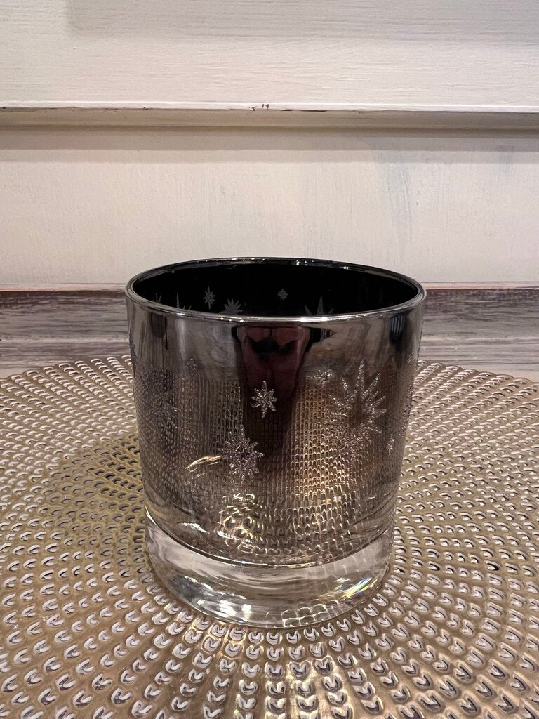 Vintage Mid-Century Atomic Starburst Glass Set With Holder