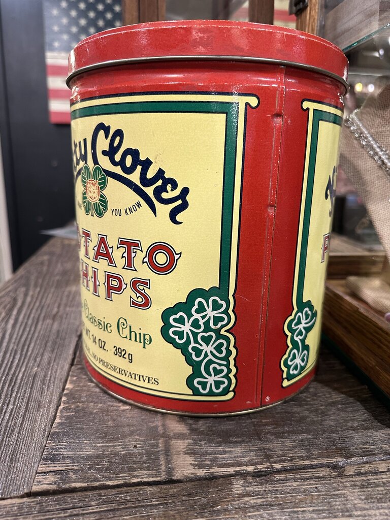 Vintage Kitty Clover Potato Chip Tin