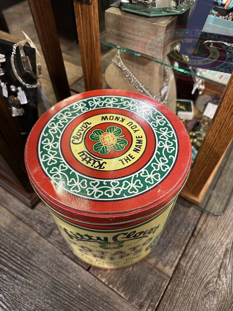 Vintage Kitty Clover Potato Chip Tin