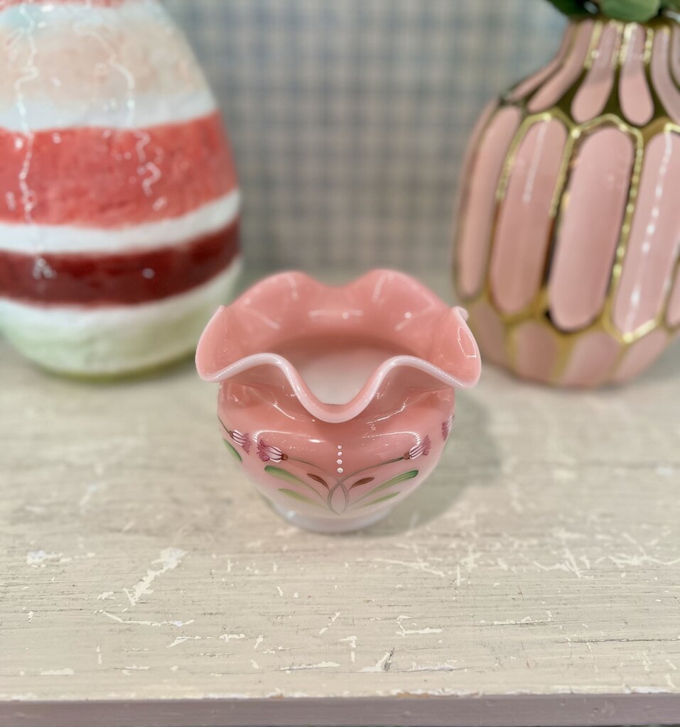 Fenton Rosalene Painted Floral Rose Bowl Vase 1562