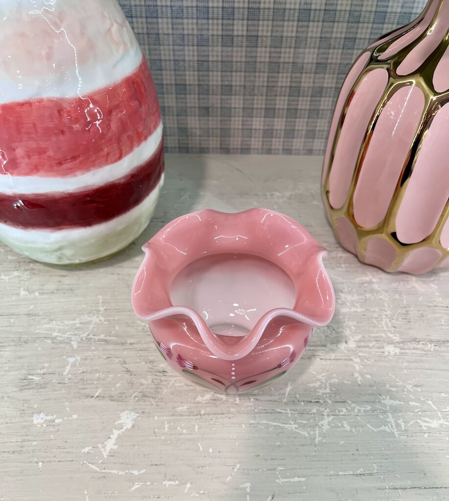 Fenton Rosalene Painted Floral Rose Bowl Vase 1562