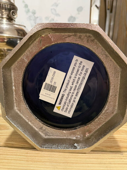 Elements Textured Cylinder Candle Holder With Metal Base