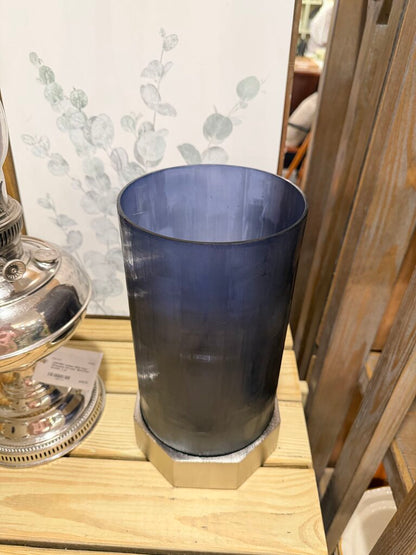 Elements Textured Cylinder Candle Holder With Metal Base