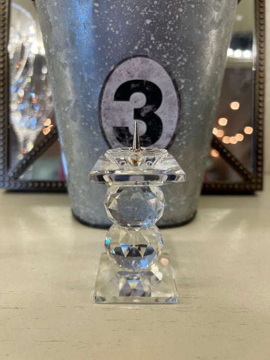 Retired Vintage Swarovski Crystal Candleholder 3”