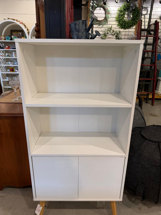 White Divided Bookcase