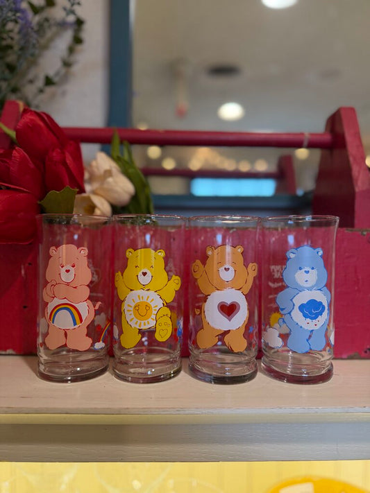 Vintage 1993 Pizza Hut Care Bears Glasses Tumblers