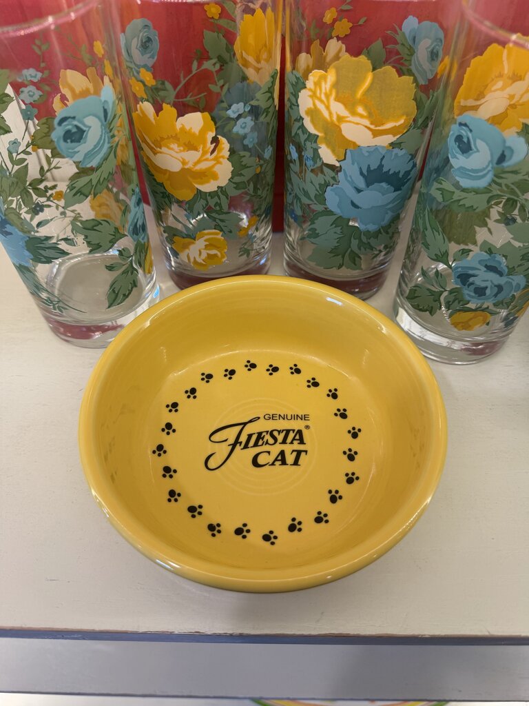 Collectible Fiestaware Pet Collection Ceramic Cat Bowl