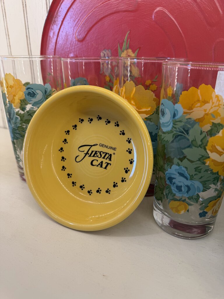 Collectible Fiestaware Pet Collection Ceramic Cat Bowl