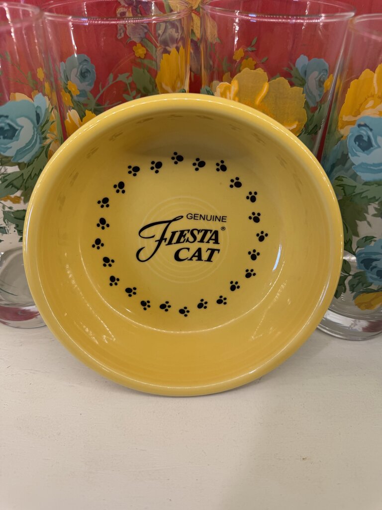 Collectible Fiestaware Pet Collection Ceramic Cat Bowl