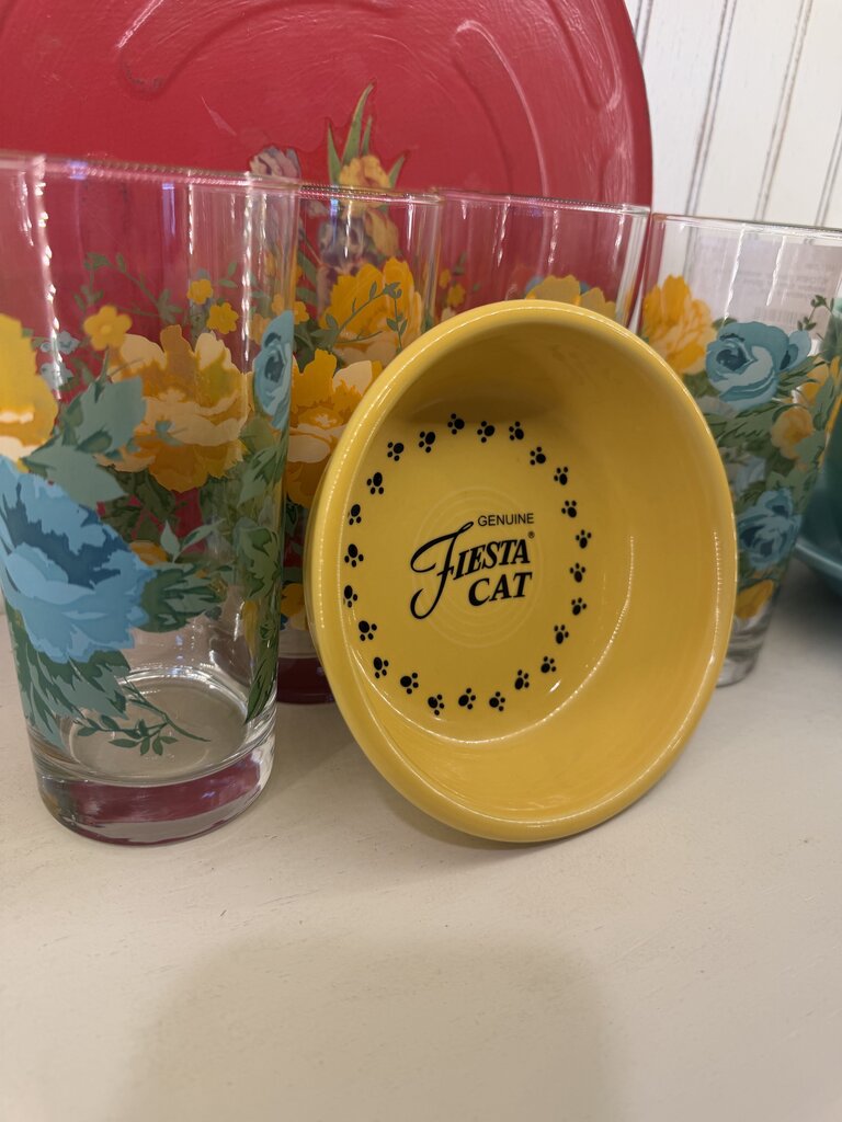Collectible Fiestaware Pet Collection Ceramic Cat Bowl