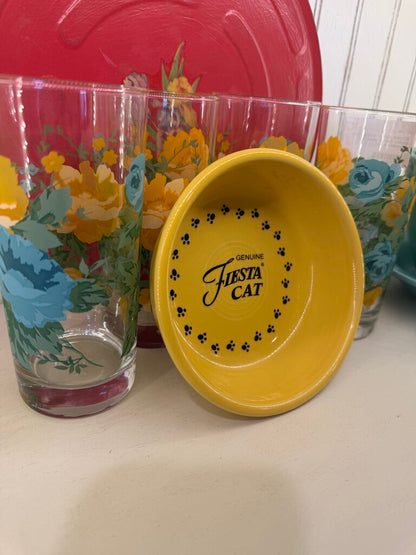 Collectible Fiestaware Pet Collection Ceramic Cat Bowl