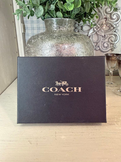 Coach Wine Glitter "C" Logo Zipper Wallet