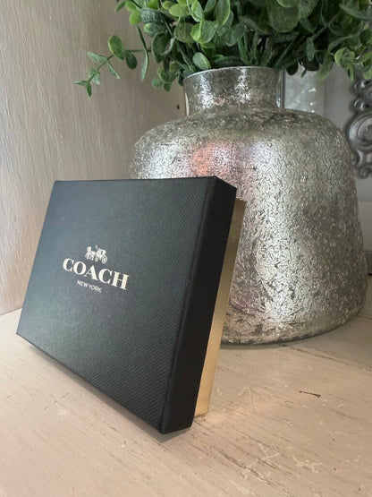 Coach Wine Glitter "C" Logo Zipper Wallet