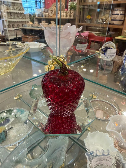 Viking Glass Strawberry Paperweight