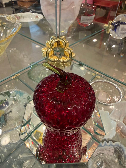 Viking Glass Strawberry Paperweight
