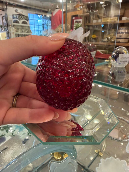 Viking Glass Strawberry Paperweight