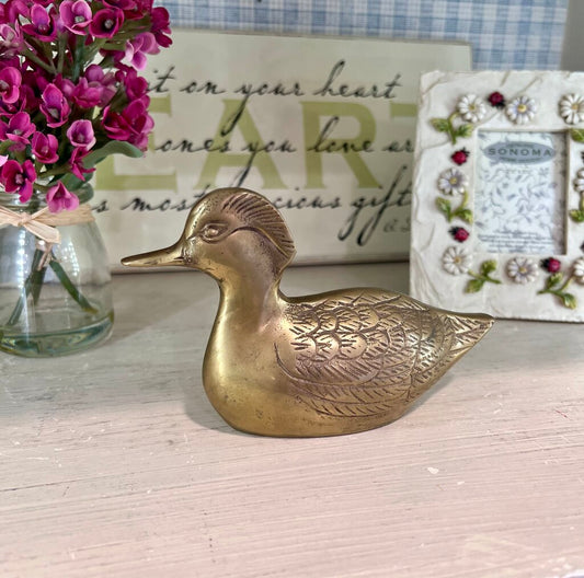 Brass Duck Figurine