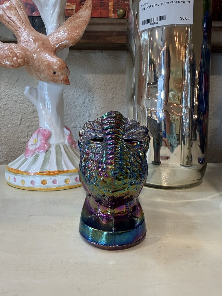 carnival glass turkey toothpick holder