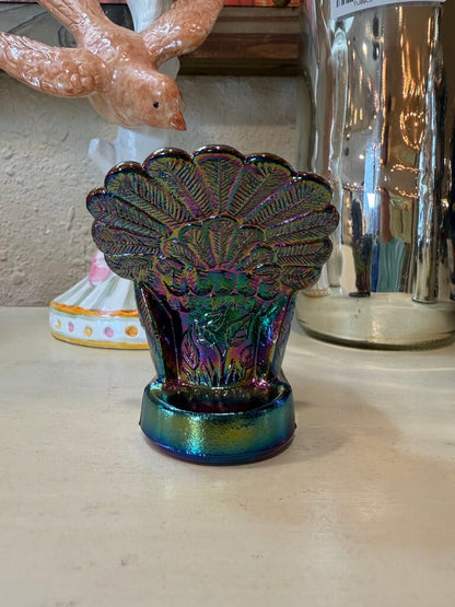 carnival glass turkey toothpick holder