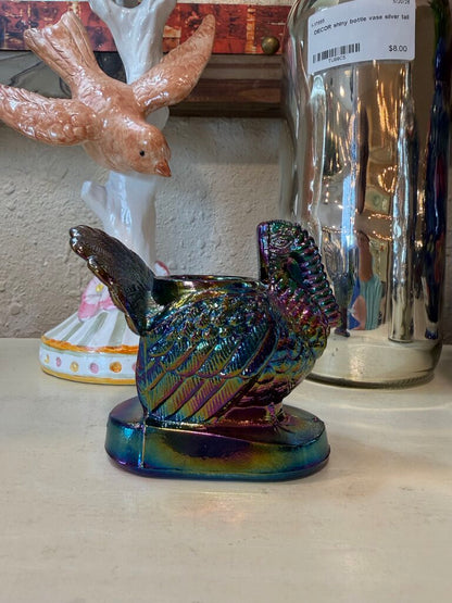 carnival glass turkey toothpick holder