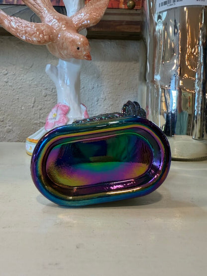 carnival glass turkey toothpick holder