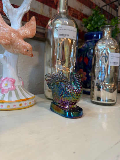 carnival glass turkey toothpick holder