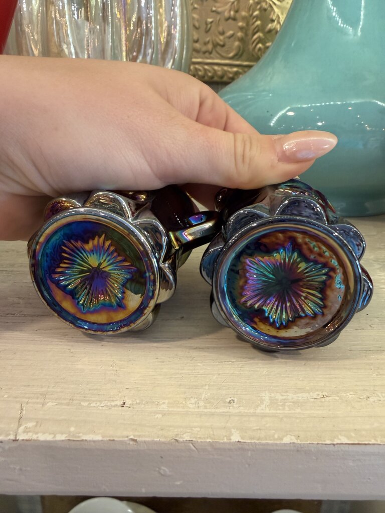 carnival glass cherry & cable mini sugar + creamer