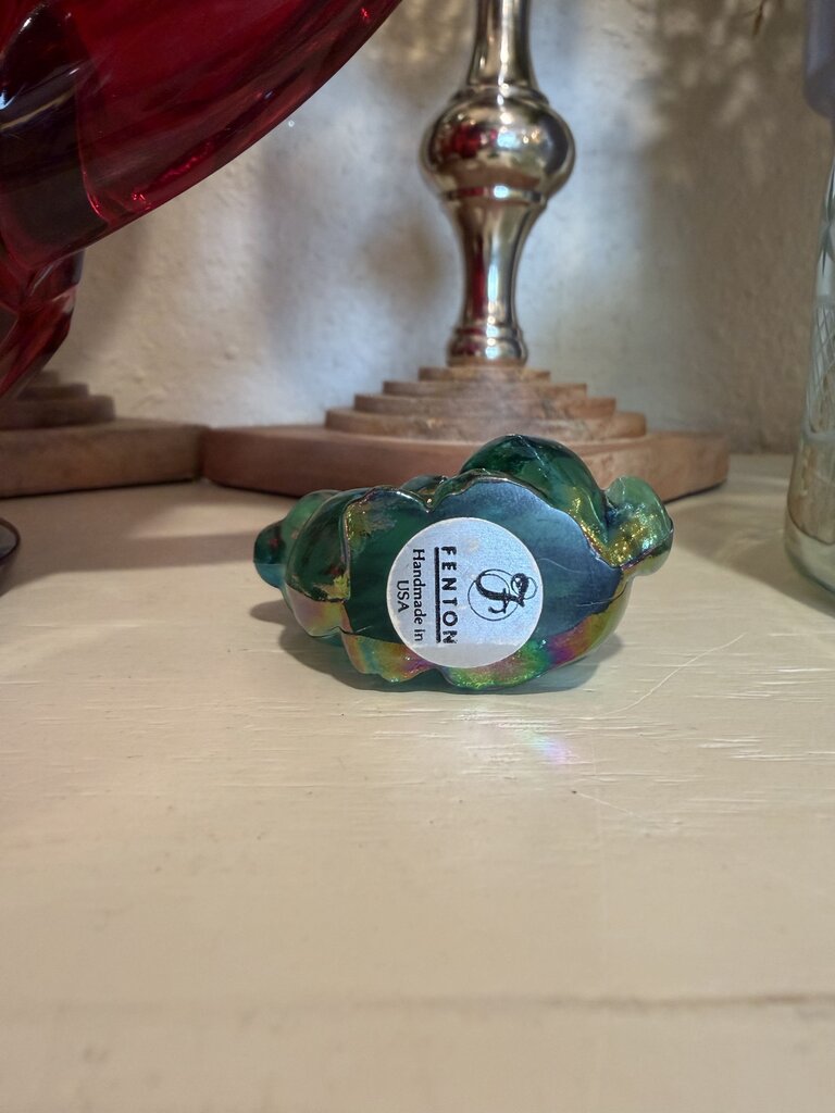Fenton Green Carnival Glass Bunny