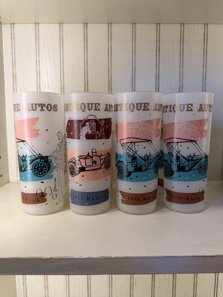 Vintage Anchor Hocking Antique Auto Tumblers