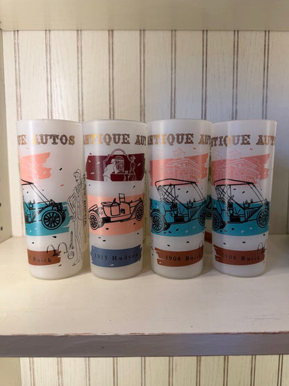 Vintage Anchor Hocking Antique Auto Tumblers