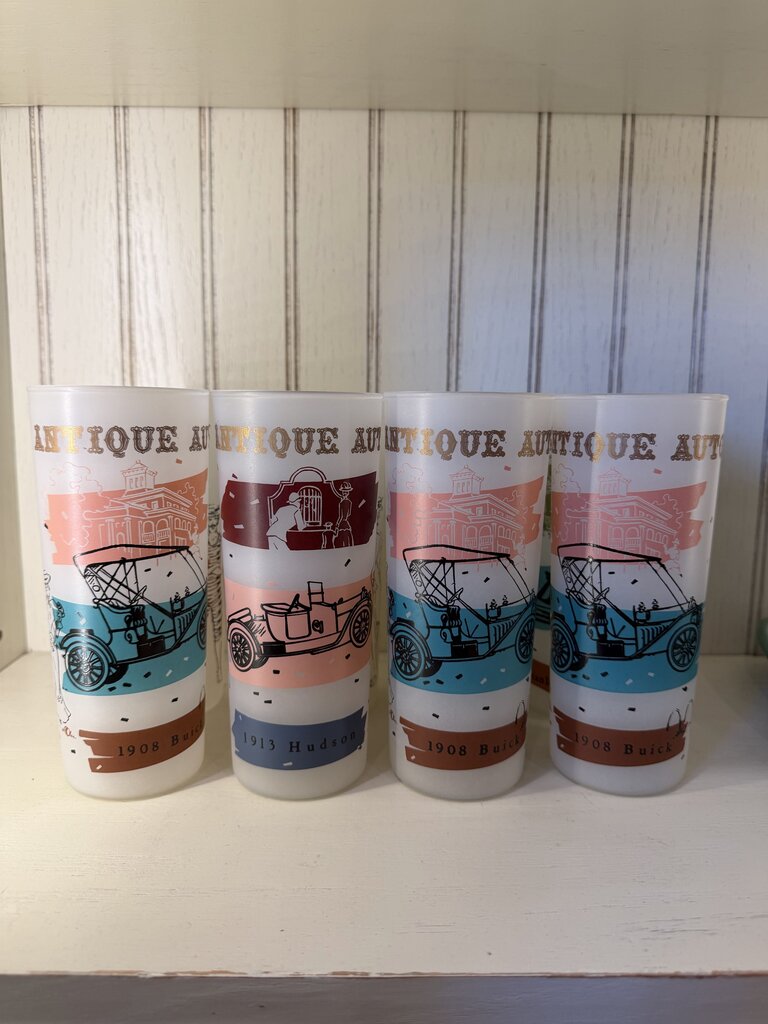 Vintage Anchor Hocking Antique Auto Tumblers