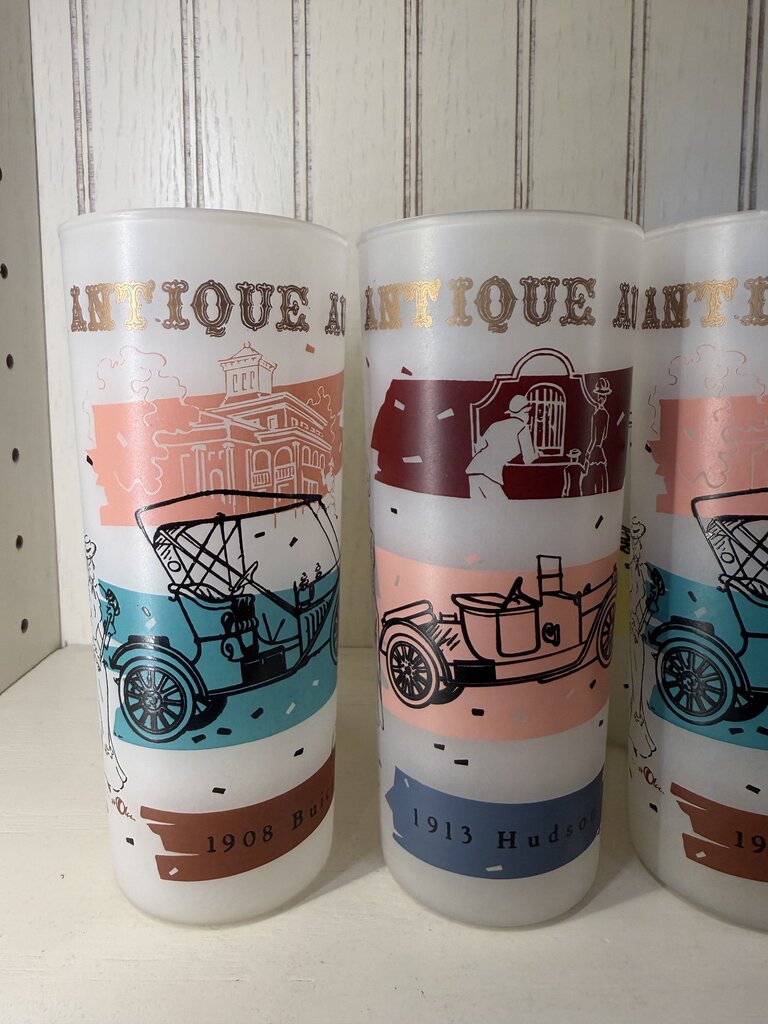 Vintage Anchor Hocking Antique Auto Tumblers