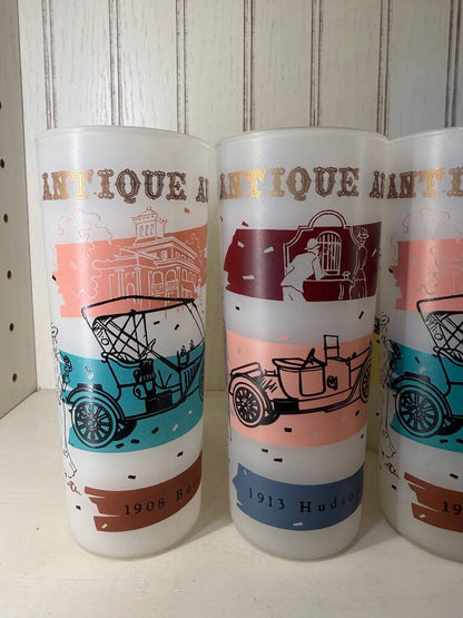 Vintage Anchor Hocking Antique Auto Tumblers