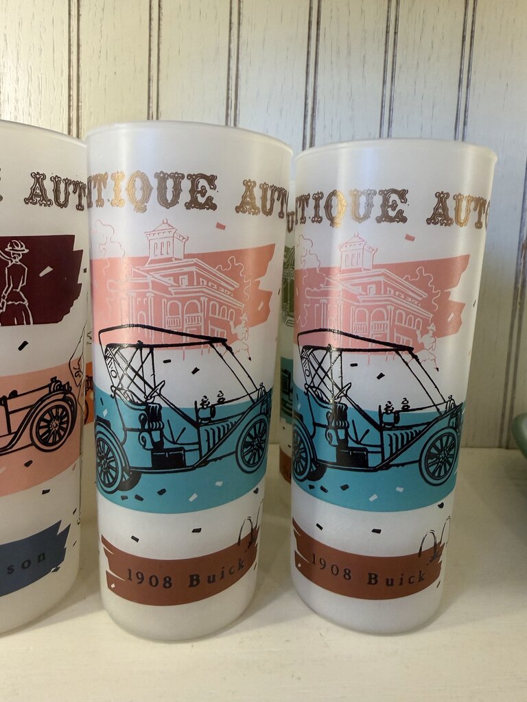 Vintage Anchor Hocking Antique Auto Tumblers