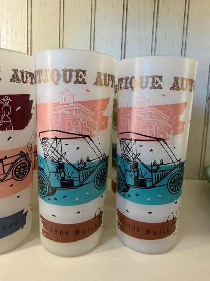Vintage Anchor Hocking Antique Auto Tumblers
