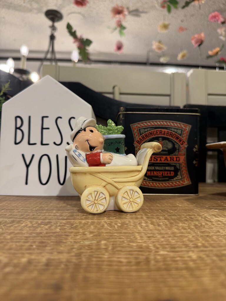 Popeye Charcter Sweet Pea In Baby Carriage Salt and Pepper