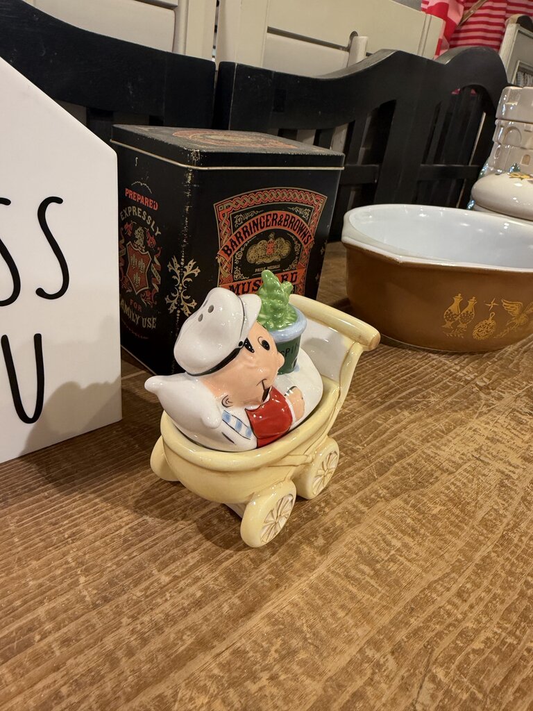 Popeye Charcter Sweet Pea In Baby Carriage Salt and Pepper