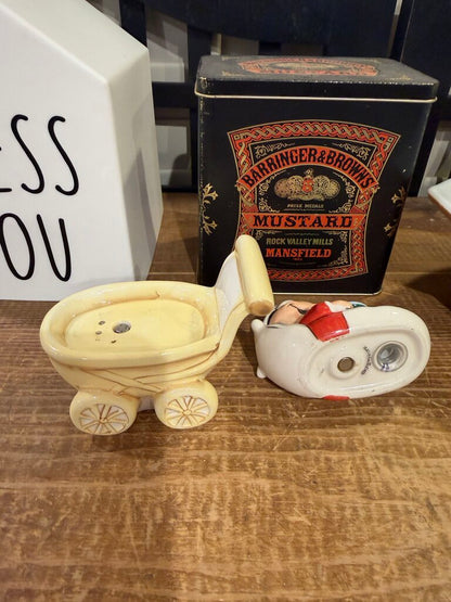 Popeye Charcter Sweet Pea In Baby Carriage Salt and Pepper