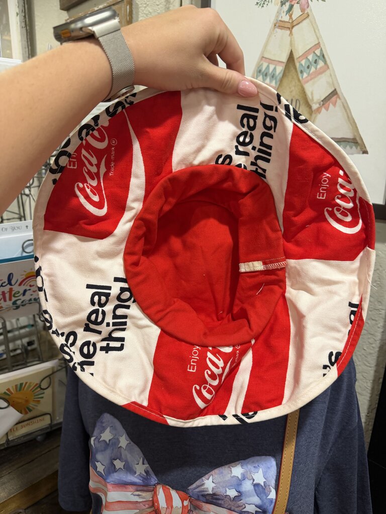 VTG 1970’s Vintage Coca Cola Beach Bucket Hat Floppy Coke It's The Real Thing