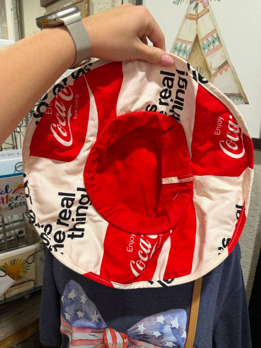 VTG 1970’s Vintage Coca Cola Beach Bucket Hat Floppy Coke It's The Real Thing