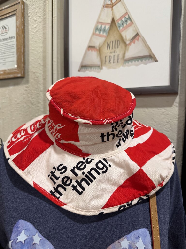 VTG 1970’s Vintage Coca Cola Beach Bucket Hat Floppy Coke It's The Real Thing