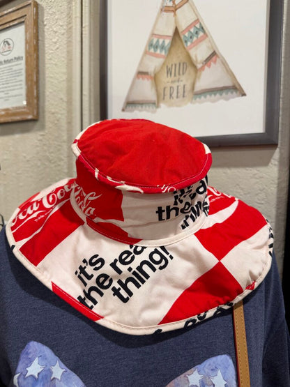 VTG 1970’s Vintage Coca Cola Beach Bucket Hat Floppy Coke It's The Real Thing