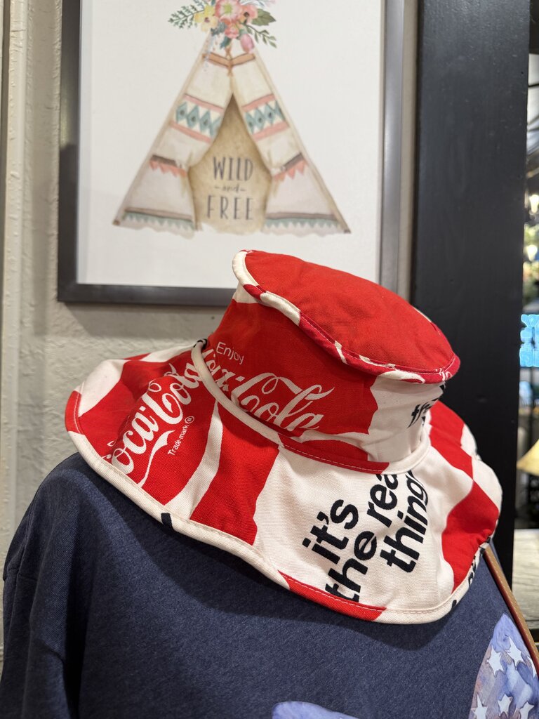 VTG 1970’s Vintage Coca Cola Beach Bucket Hat Floppy Coke It's The Real Thing