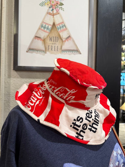 VTG 1970’s Vintage Coca Cola Beach Bucket Hat Floppy Coke It's The Real Thing