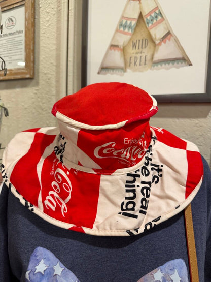 VTG 1970’s Vintage Coca Cola Beach Bucket Hat Floppy Coke It's The Real Thing