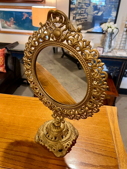 Vintage Iron Victorian Style Reproduction Vanity Mirror