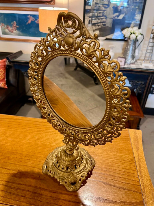 Vintage Iron Victorian Style Reproduction Vanity Mirror