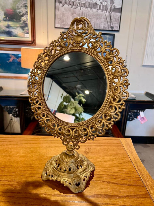 Vintage Iron Victorian Style Reproduction Vanity Mirror