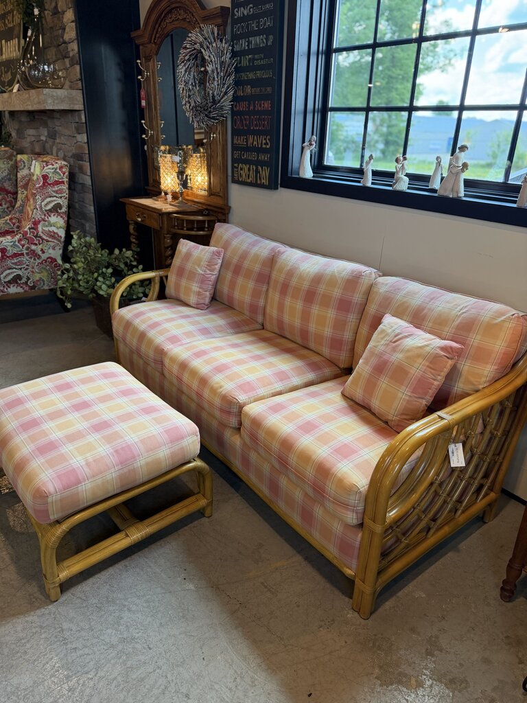 Tradewinds Bamboo Couch with Ottoman